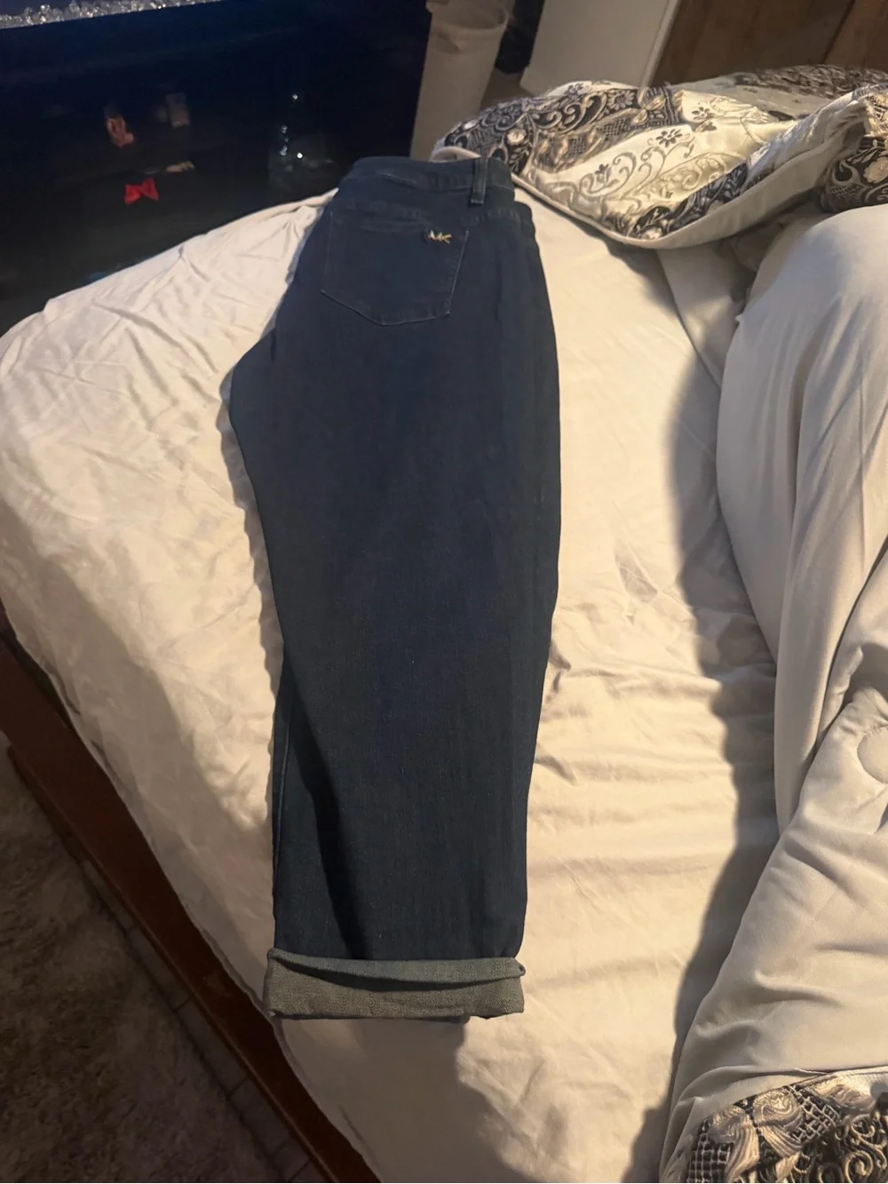 Michael Kors Dark Blue Denim Skirt with Gold Logo